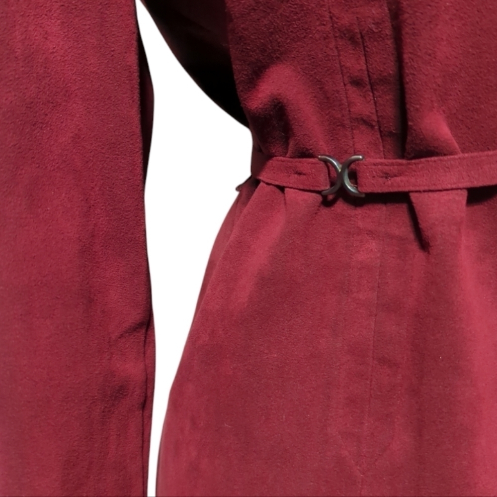 Vintage 70s Abe Schrader Microsuede Skirt Suit W/ Pockets - Picture 6 of 9